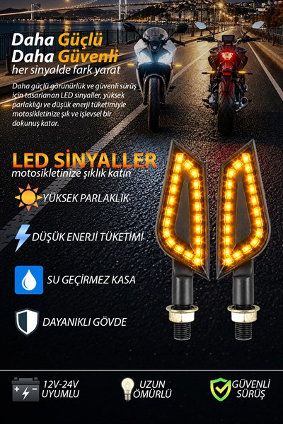 Universal Sinyal Ledi Üçgen Kasa Vidalı | Tüm Motosikletler İle Uyumlu