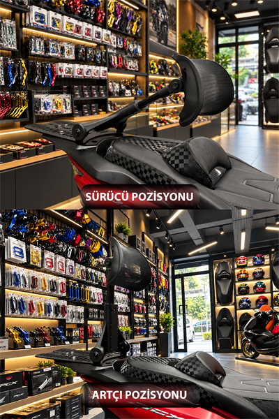 Universal Motosiklet Sırt ve Artçı Dayanak Siyah