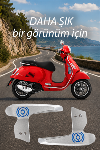 Vespa GTS / GTV / Sprint Modelleri İle Uyumlu Artçı Tutamaç Cnc Gümüş