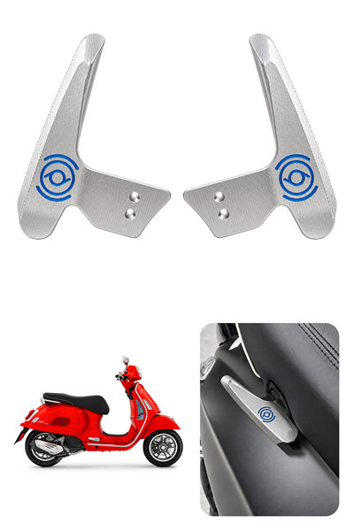 Vespa GTS / GTV / Sprint Modelleri İle Uyumlu Artçı Tutamaç Cnc Gümüş