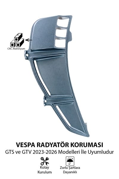 Vespa Gts Gtv Uyumlu 2 Parça Radyatör Koruma Izgarası 2023-2026 Cnc Titanyum