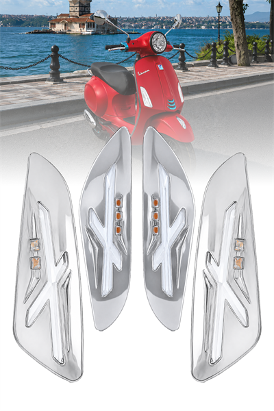 Vespa Primavera Led 4lü Sinyal Seti Gümüş