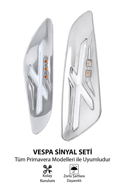 Vespa Primavera Led 4lü Sinyal Seti Gümüş
