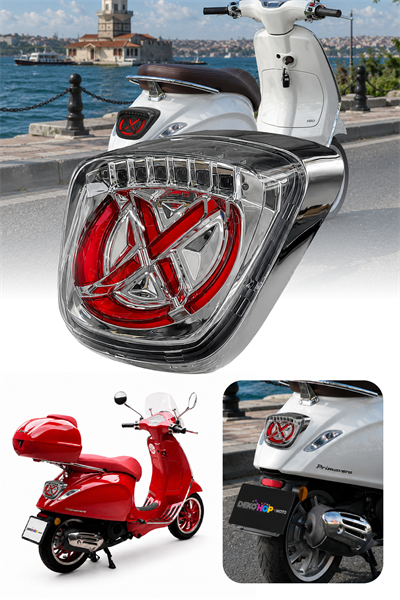 Vespa Primavera Led Stop Lambası Gümüş Kasa