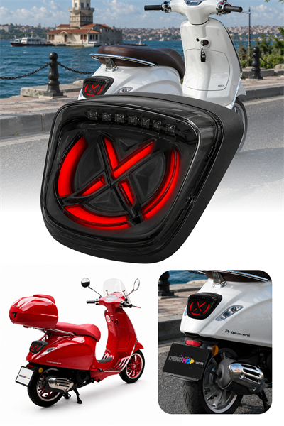 Vespa Primavera Led Stop Lambası Siyah Kasa