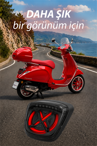 Vespa Primavera Led Stop Lambası Siyah Kasa