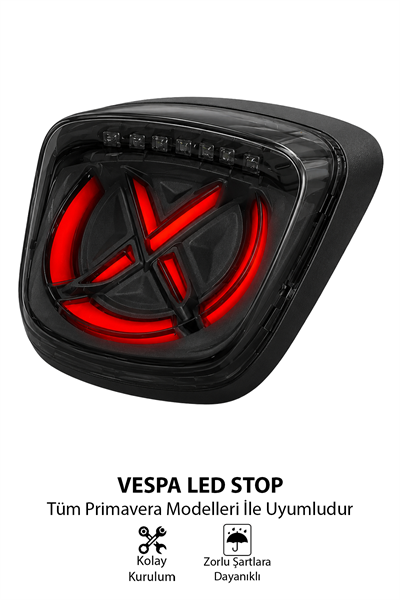 Vespa Primavera Led Stop Lambası Siyah Kasa