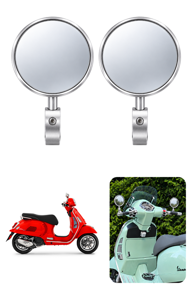 Vespa Tüm Modeller İle Uyumlu Gidon Aynası Cnc Gümüş