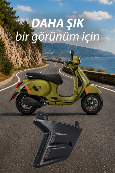 Vespa Uyumlu Amortisör Koruma Kapağı GTS Cnc Siyah
