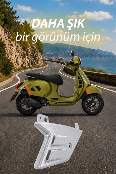 Vespa Uyumlu Amortisör Koruma Kapağı GTS Cnc Gümüş