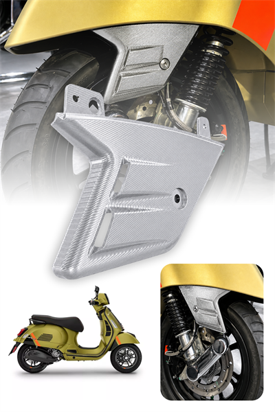Vespa Uyumlu Amortisör Koruma Kapağı GTS Cnc Gümüş