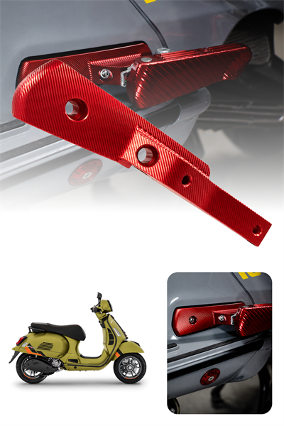 Vespa Uyumlu Artçı Basamak Uzatma GTS GTV Cnc Kırmızı