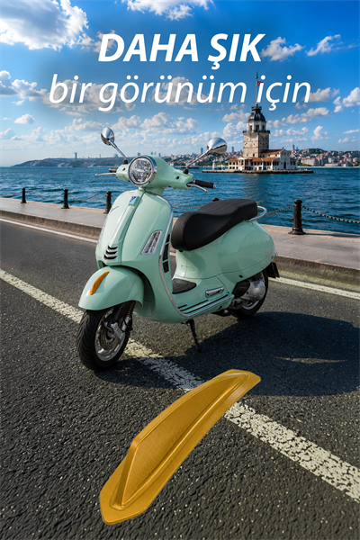 Vespa Uyumlu Çamurluk Rüzgarlığıt Primavera Cnc Gold