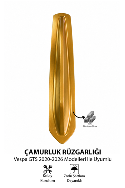 Vespa Uyumlu Çamurluk Rüzgarlığıt Primavera Cnc Gold