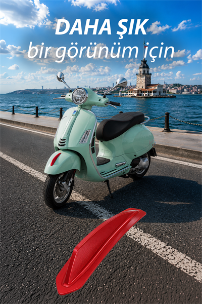 Vespa Uyumlu Çamurluk Rüzgarlığıt Primavera Cnc Kırmızı