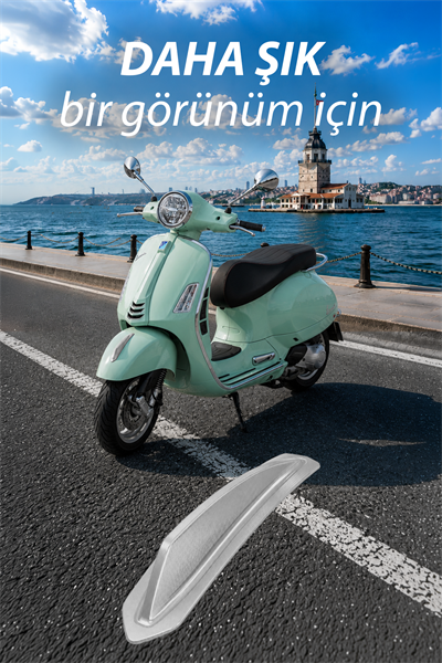 Vespa Uyumlu Çamurluk Rüzgarlığıt Primavera Cnc Gümüş
