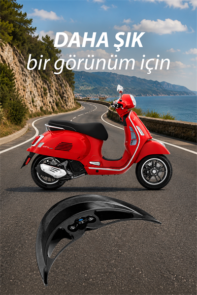 Vespa Uyumlu Ducktail Arka Spoiler Cnc Siyah