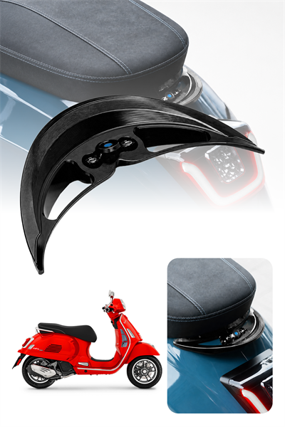 Vespa Uyumlu Ducktail Arka Spoiler Cnc Siyah