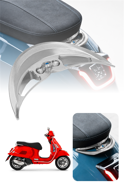 Vespa Uyumlu Ducktail Arka Spoiler Cnc Gümüş