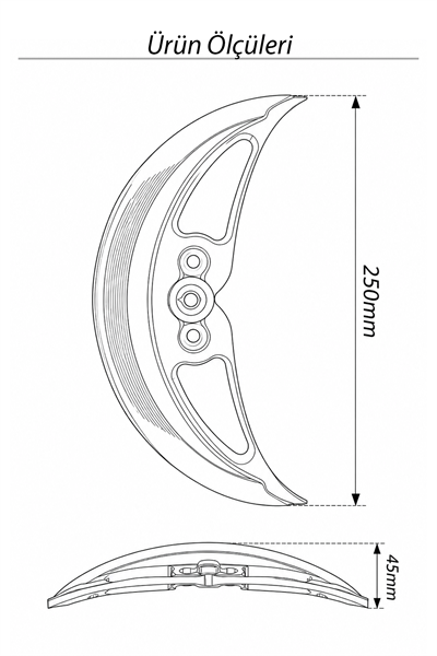 Vespa Uyumlu Ducktail Arka Spoiler Cnc Siyah