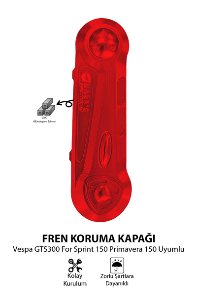 Vespa Uyumlu Frem Koruma Kapağı GTS 300 Sprint 150 Primavera 150 Cnc Kırmızı