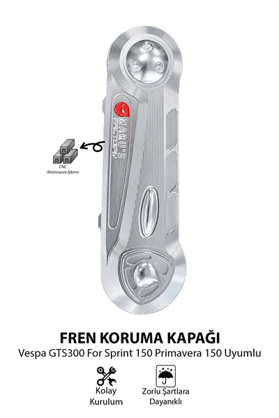 Vespa Uyumlu Frem Koruma Kapağı GTS 300 Sprint 150 Primavera 150 Cnc Gümüş