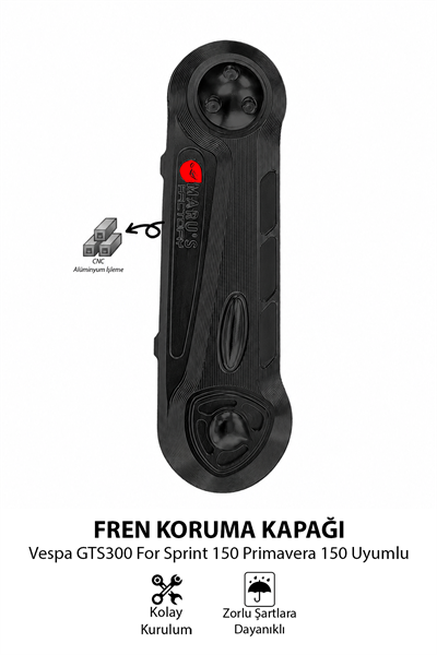 Vespa Uyumlu Frem Koruma Kapağı GTS 300 Sprint 150 Primavera 150 Cnc Siyah