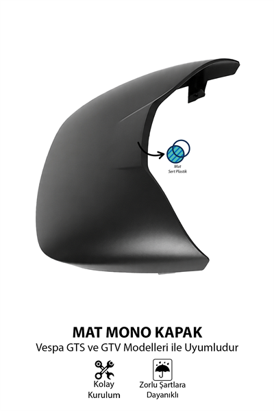 Vespa Uyumlu Mono Sele Kapak GTS ve GTV Siyah
