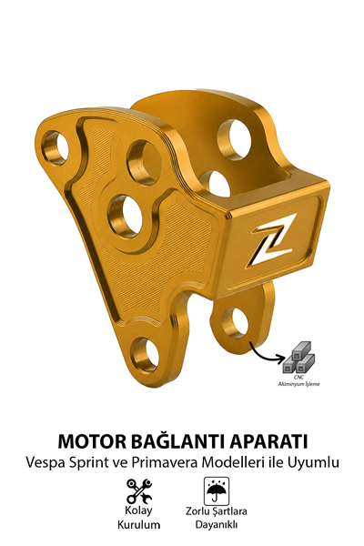 Vespa Uyumlu Motor Bağlantı Aparatı Cnc Gold