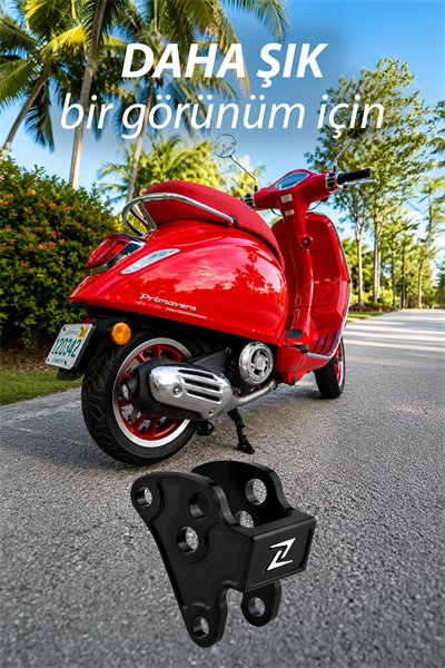 Vespa Uyumlu Motor Bağlantı Aparatı Cnc Siyah