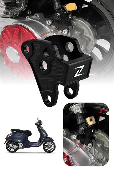 Vespa Uyumlu Motor Bağlantı Aparatı Cnc Siyah