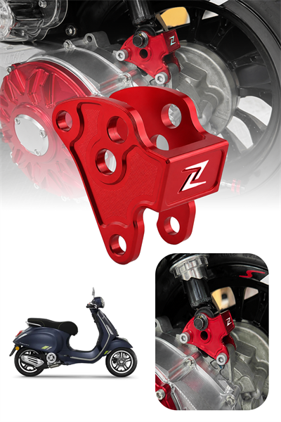 Vespa Uyumlu Motor Bağlantı Aparatı Cnc Kırmızı