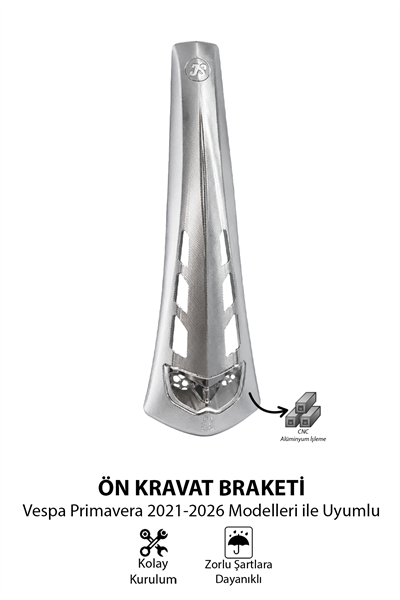 Vespa Uyumlu Ön Kravat Primavera Cnc Gümüş