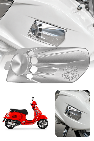 Vespa Uyumlu Varyatör Hava Girş Kapağı GTS GTV Cnc Gümüş