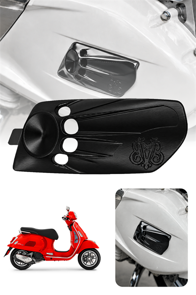 Vespa Uyumlu Varyatör Hava Girş Kapağı GTS GTV Cnc Siyah
