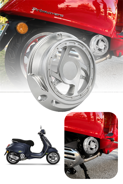 Vespa Uyumlu Varyatör Koruma Fanı Primavera Cnc Gümüş