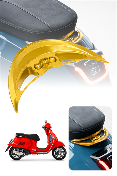 Vespa Uyumlu Ducktail Arka Spoiler Cnc Gold