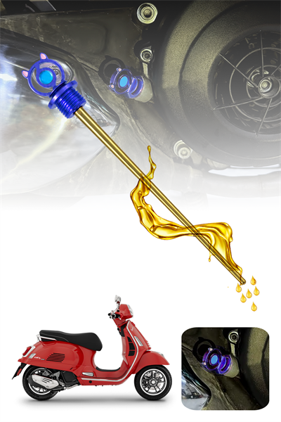 Vespa Uyumlu Yağ Çubuğu 2014-2026 Cnc Mavi