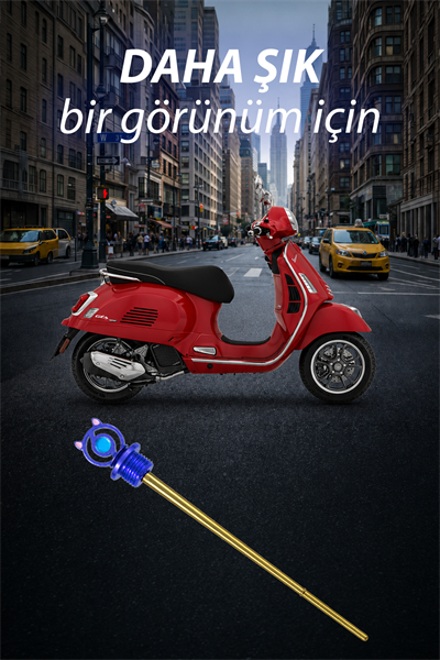 Vespa Uyumlu Yağ Çubuğu 2014-2026 Cnc Mavi