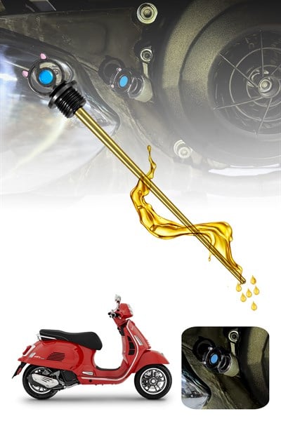 Vespa Uyumlu Yağ Çubuğu 2014-2026 Cnc Siyah