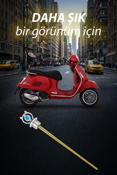 Vespa Uyumlu Yağ Çubuğu 2014-2026 Cnc Gümüş