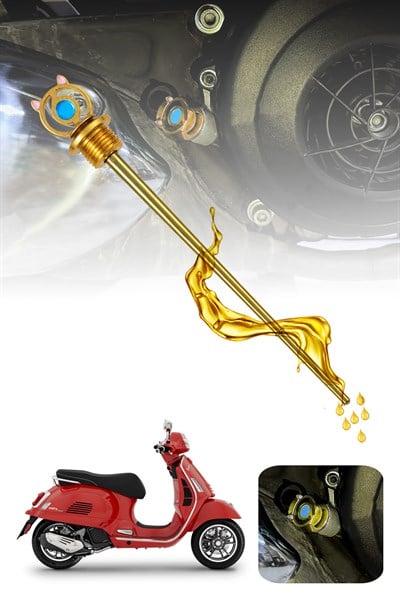 Vespa Uyumlu Yağ Çubuğu 2014-2026 Cnc Gold