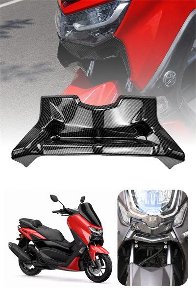Yamaha NMAX 125/155 2025-2026 Uyumlu 5 Parça Aksesuar Seti Spor Tur Camı, CNC Gold Ön Cam Braketi, Karbon Desen Kapak