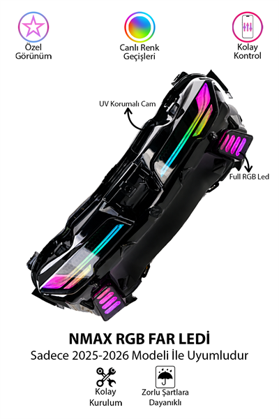 Yamaha Nmax Uyumlu Rgb Stop Ledi 2025-2026 Telefon Kontrollü