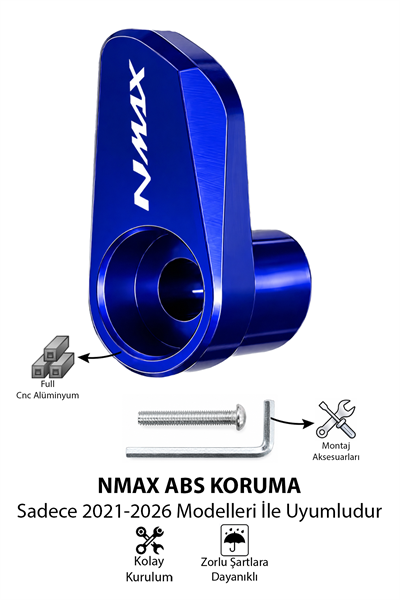 Yamaha Nmax Uyumlu Abs Sensör Koruma 2021-2026 Cnc Mavi