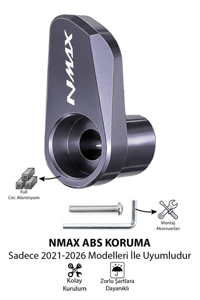 Yamaha Nmax Uyumlu Abs Sensör Koruma 2021-2026 Cnc Titanyum