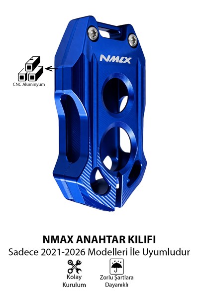 Yamaha Nmax Uyumlu Anahtar Kılıfı 2021-2026 Cnc Mavi