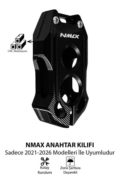 Yamaha Nmax Uyumlu Anahtar Kılıfı 2021-2026 Cnc Siyah