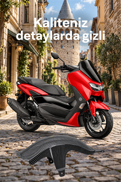 Yamaha Nmax Uyumlu Arka Çamurluk 2021-2024 Karbon Desen