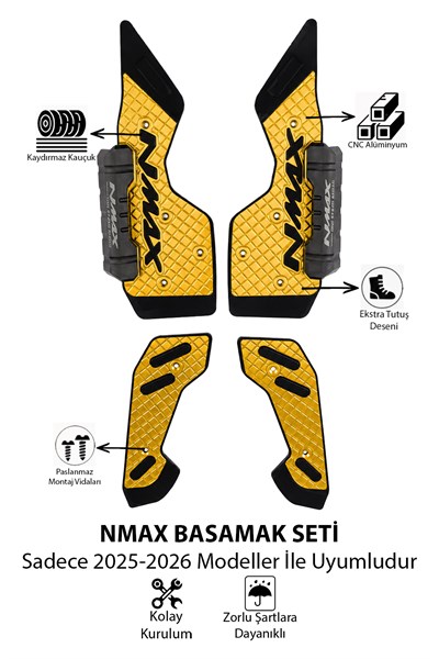 Yamaha Nmax Uyumlu Basamak Seti 2025-2026 Cnc Gold